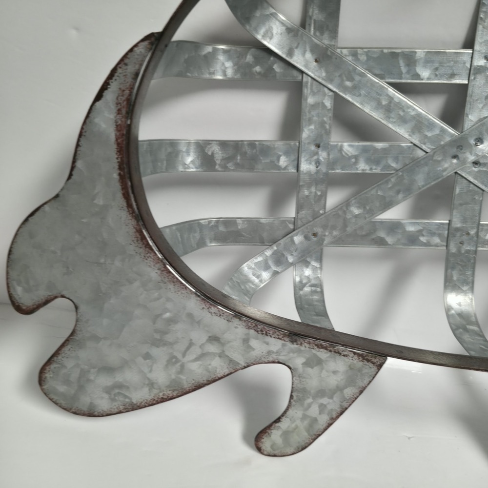 Farmhouse Galvanized Metal Pig Wire Wall Basket Rustic Country Primitive Decor - Picture 2 of 13